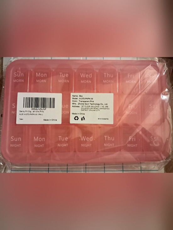 Zhuhai Quinn Technology Co., Ltd Other - PILL/SMALL ITEM ORGANIZER - NIP